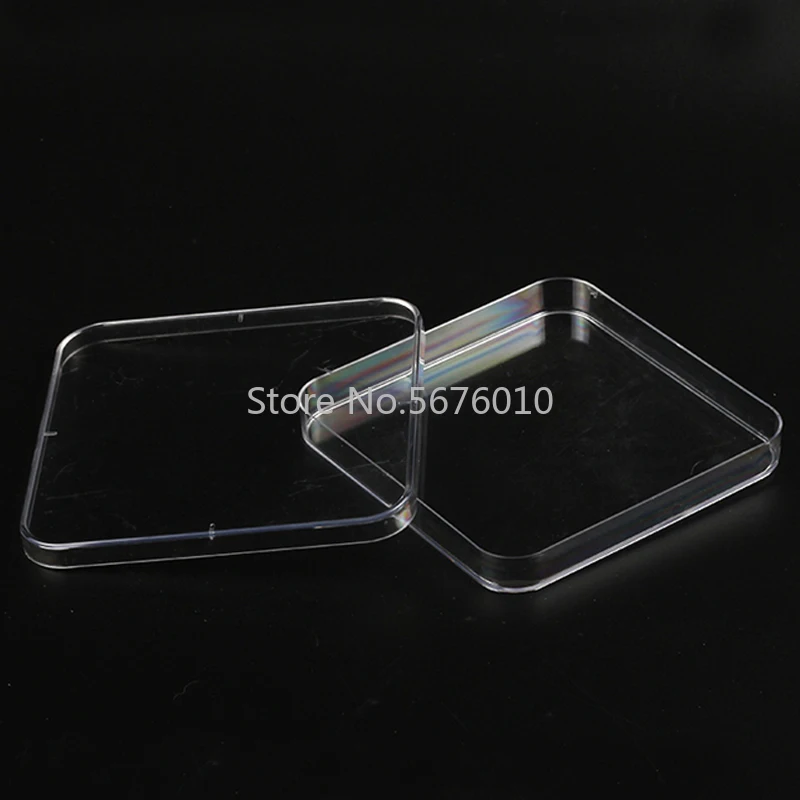 

10pcs Lab 13x13cm Disposable Sterile Plastic Square Petri Dishes Culture Plates Bacterial Yeast Biology Spectrometer