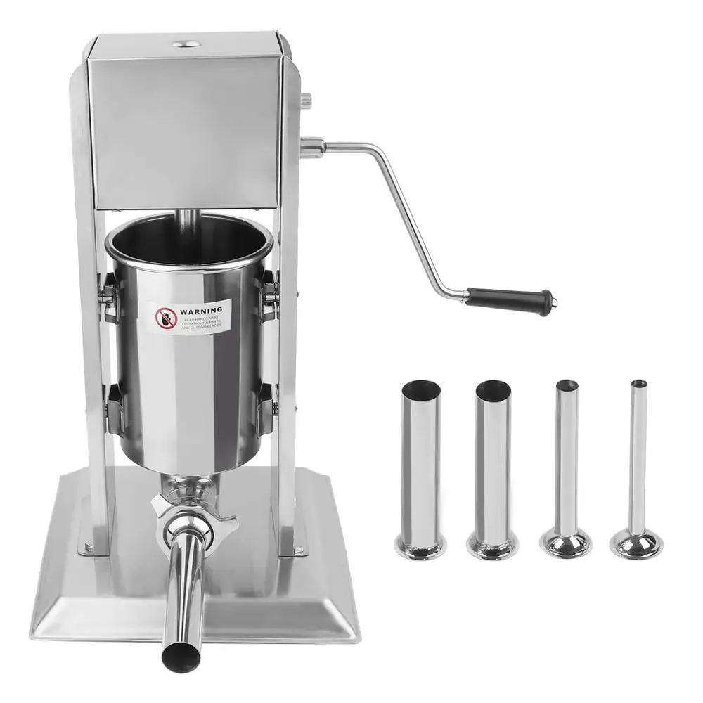 

New Stainless Steel Vertical Filling Sausage Machine 3L Hand Operated Sausage Meat Stuffer Household Kitchen Tool