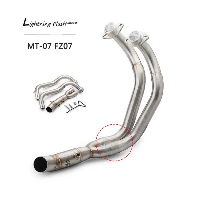 51 мм выхлопная система для Yamaha MT-07 MT-09 FZ07 FZ09 мотоциклетный коллектор Mid Link Pipe slip on нержавеющая сталь удалить катализатор