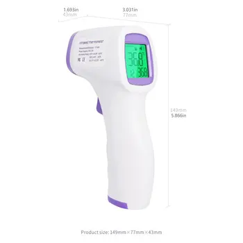 

AD801 Non-contact Infrared Thermometer Human Body Temperature Meter Digital Temperature Gun LCD Display Thermometer