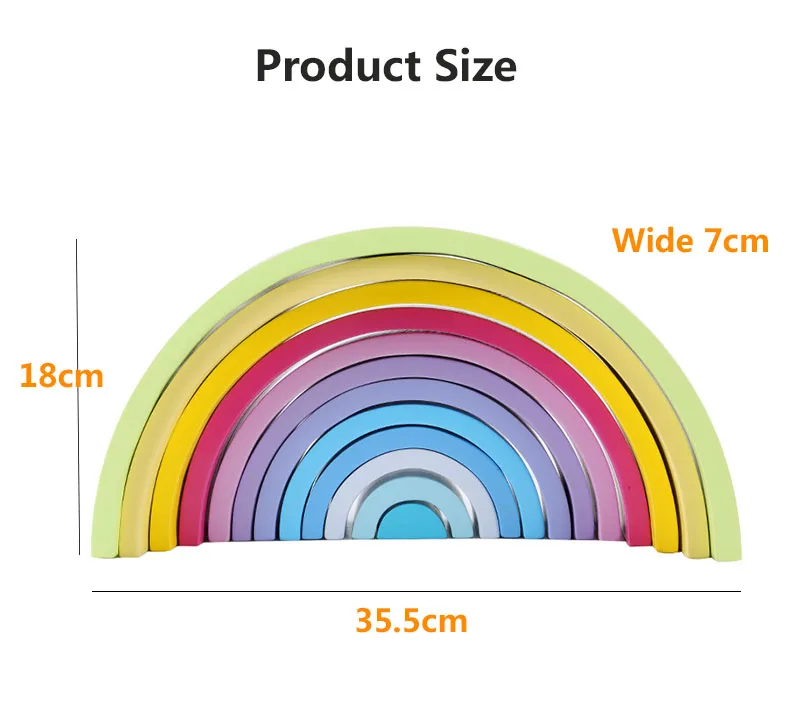 Большой размер Радуга укладчик деревянные детские игрушки новинка Радуга строительные блоки детские Монтессори Развивающие игрушки для детей подарок