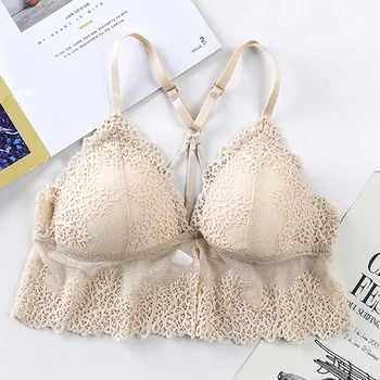 

Women Sexy Lace Wireless Bras Sling Beauty Back Bra Integrated Backless Fashion Underwear