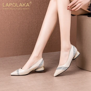 

Lapolaka 2020 Fashion Hot Genuine Cow Leather Strange Style Shallow Shoes Woman Pumps Slip On Pointed Toe Casual Pumps Women