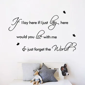 

if i lay here quote butterflies creative wall sticker home decoration 8039 decorative DIY adesivo de parede viny lwall decal