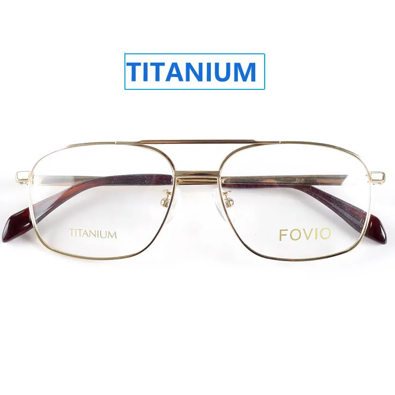 

Classic rectangle spectacles titanium glasses frames for men and women gold/silver/black/grey