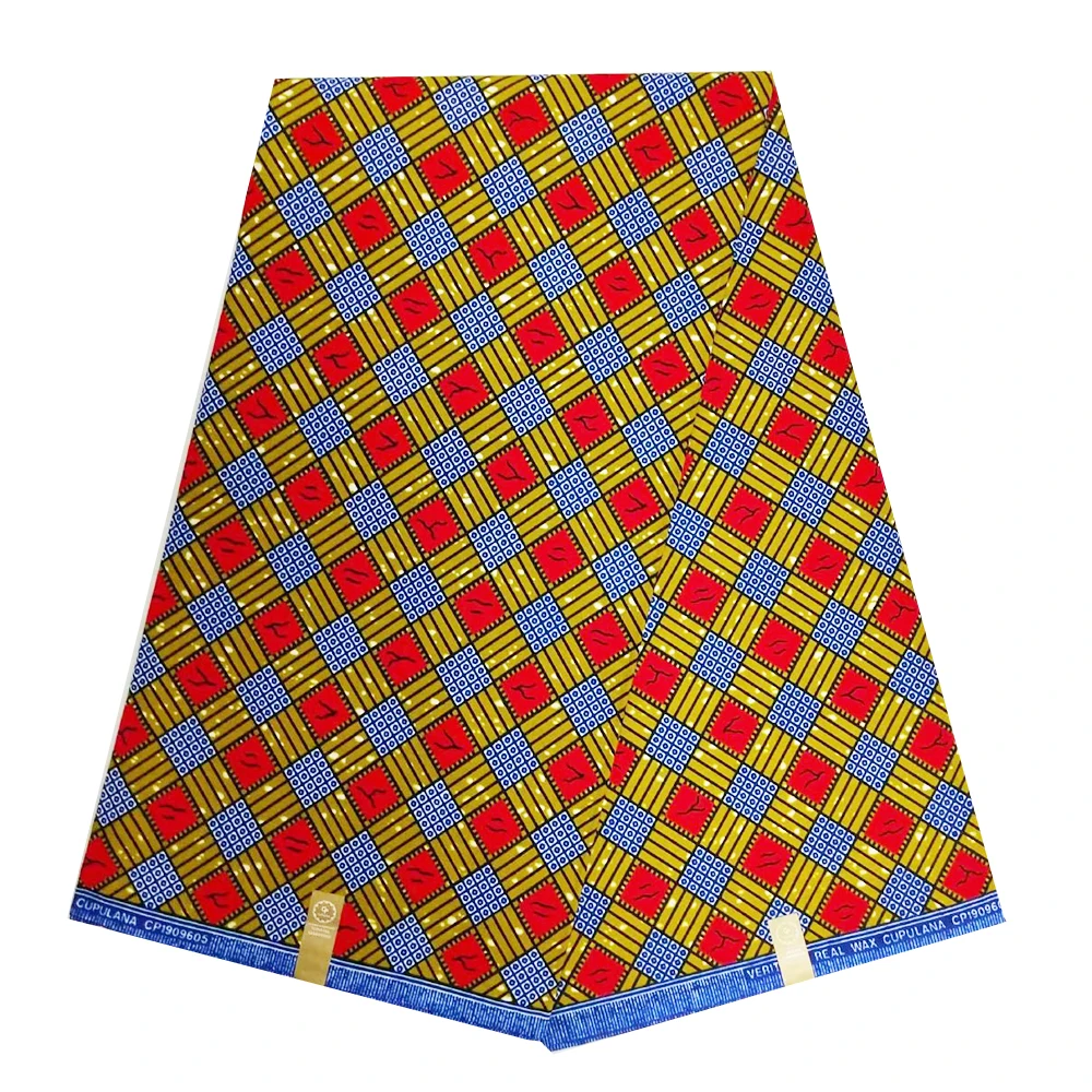 

2019 African Real Wax Fabric For Women 100% Cotton Wax Fabrics 6yards Top Quality Nigerian Ankara Ghana Wax Pange Holland Prints