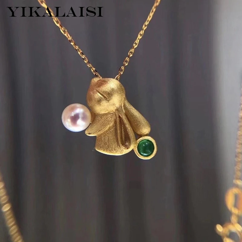 

YIKALAISI 925 Sterling Silver Necklaces Jewelry For Women 6-7mm Round Natural Freshwater Pearl Pendants Wholesales