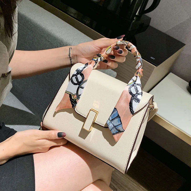 

Shoulder Bag Women's Bag Fashion Shoulder WOMEN'S Bag 2019 New Style Versatile Simple Handbag Elegant Silk Scarves Kelly Bag
