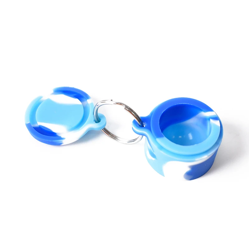 

6 ml keychain pocket portable rubber silicone tobacco wax pill case dab jar wax container