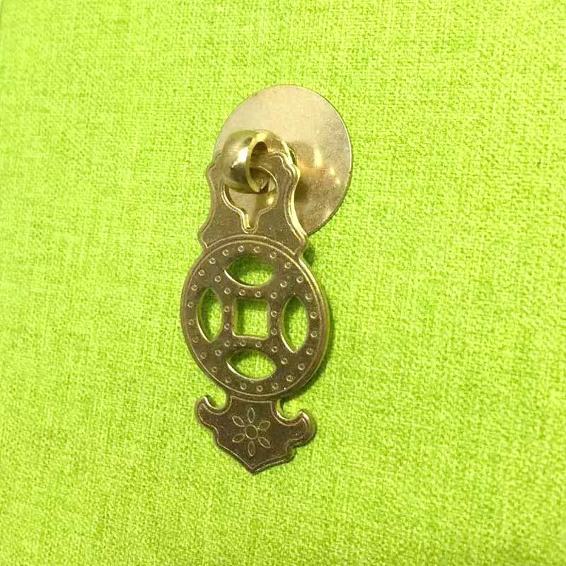 

4 pcs Chinese Classical Traditional Style Furniture Hardware Drawer Rings Handle Copper Color Coin Ring Pull