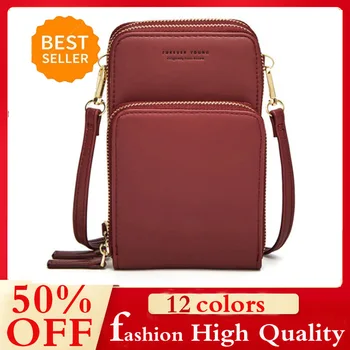 

New Women Messenger Bags Fashion Mobile Phone Bag Large Capacity Leather Womens Wallets and Purses Money Crossbody Bag For Women