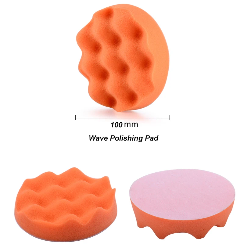 4inch 100mm Wool Buffing Pad Car Polishing Sponge Pad Kit Drill Adapter M10 Power Tool Accessory for Waxing Polishing (7)
