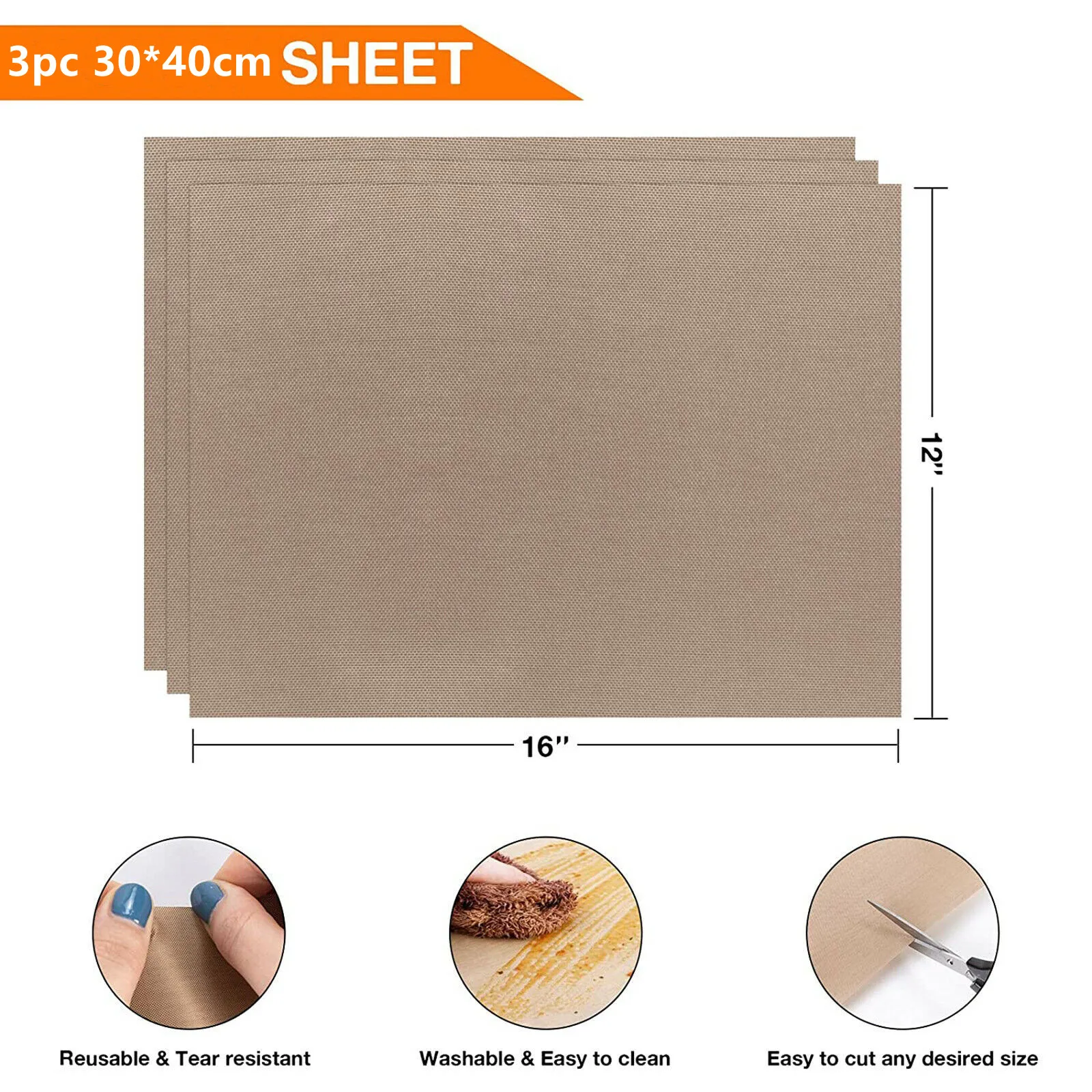 Teflon Sheets for Heat Press Transfers Sheet 13 x 16 Non Stick Reusable  Heat Resistant Craft Baking Mat 