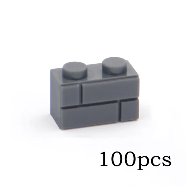 DIY Building Blocks Wall Figures Bricks 1x2 Dots 50/100PCS Educational Creative Toys for Children Size Compatible With 98283 Dark Gray 100pcs