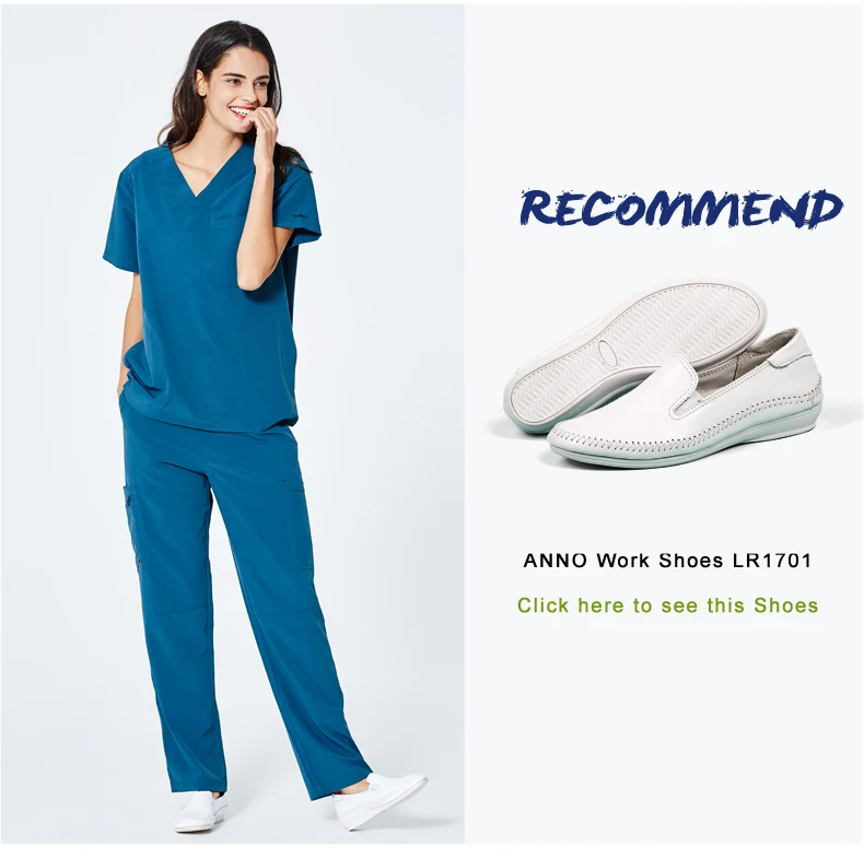 ANNO Nurse Uniform Non Stick Hair fabric Pet Hospital Clothes Medical Scrubs Set Doctor Suit Surgical Gown New Cloth