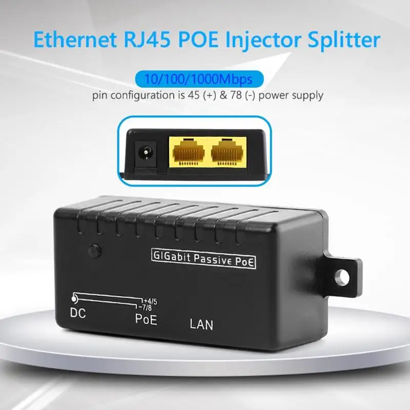 Прочный Ethernet RJ45 POE, сплиттер, инжектор 1000 Мбит/с POE, сплиттер, инжектор для ip-камеры POE настенный адаптер модуль аксессуары