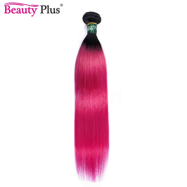 1 Bundle Deal Ombre Brazilian Straight Human Hair Weave Pre Colored 1B 99J Blue Green Purple Orange 30 Blonde Red 27 Hair Bundle 1B Pink