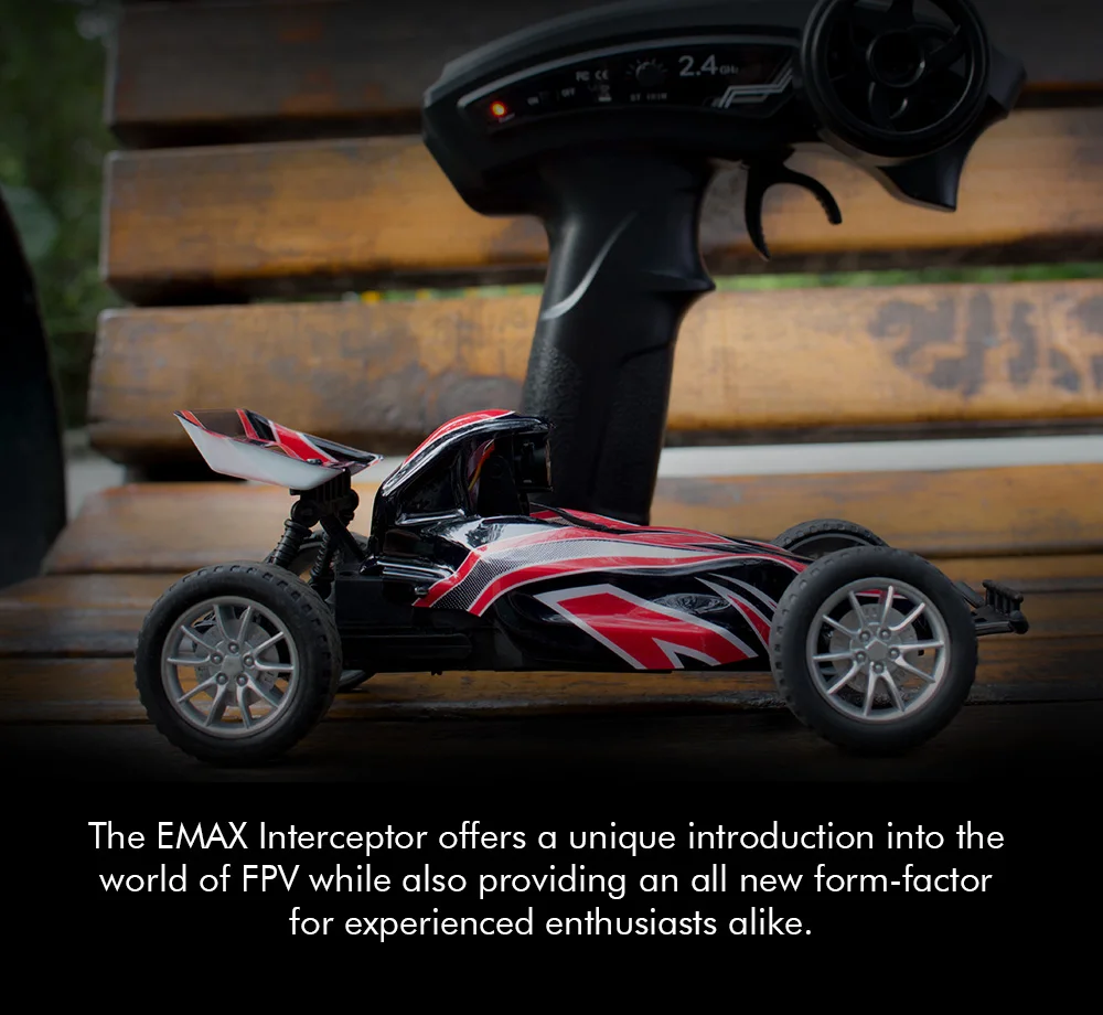 EMAX 1/18 receptor пульт дистанционного управления 2,4G FPV RC автомобиль с очками полный пропорциональный контроль RTR модель