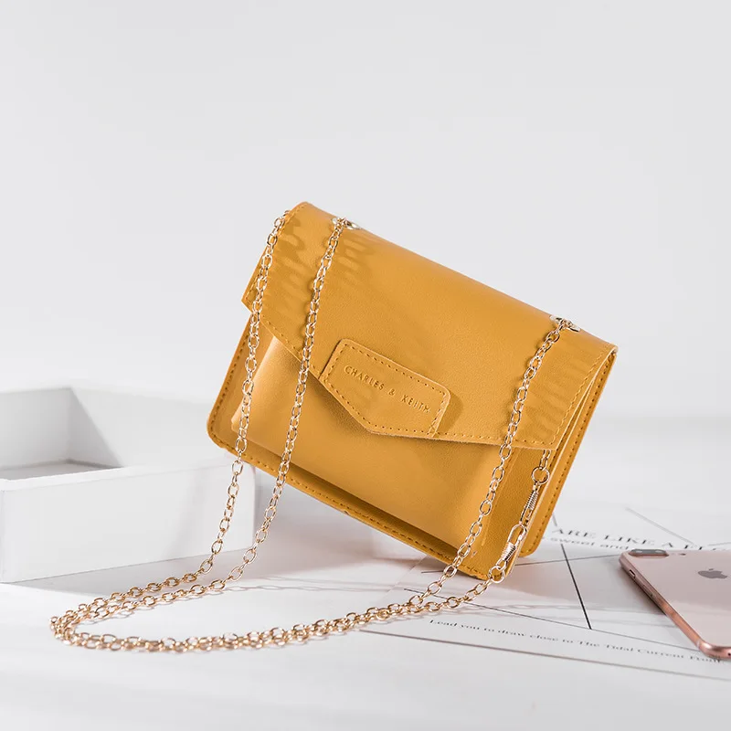 

Korean-style Napa Texture Package Cover Type Chain Square Sling Bag 2019 Summer And Autumn New Products Women's Shoulder Mobile