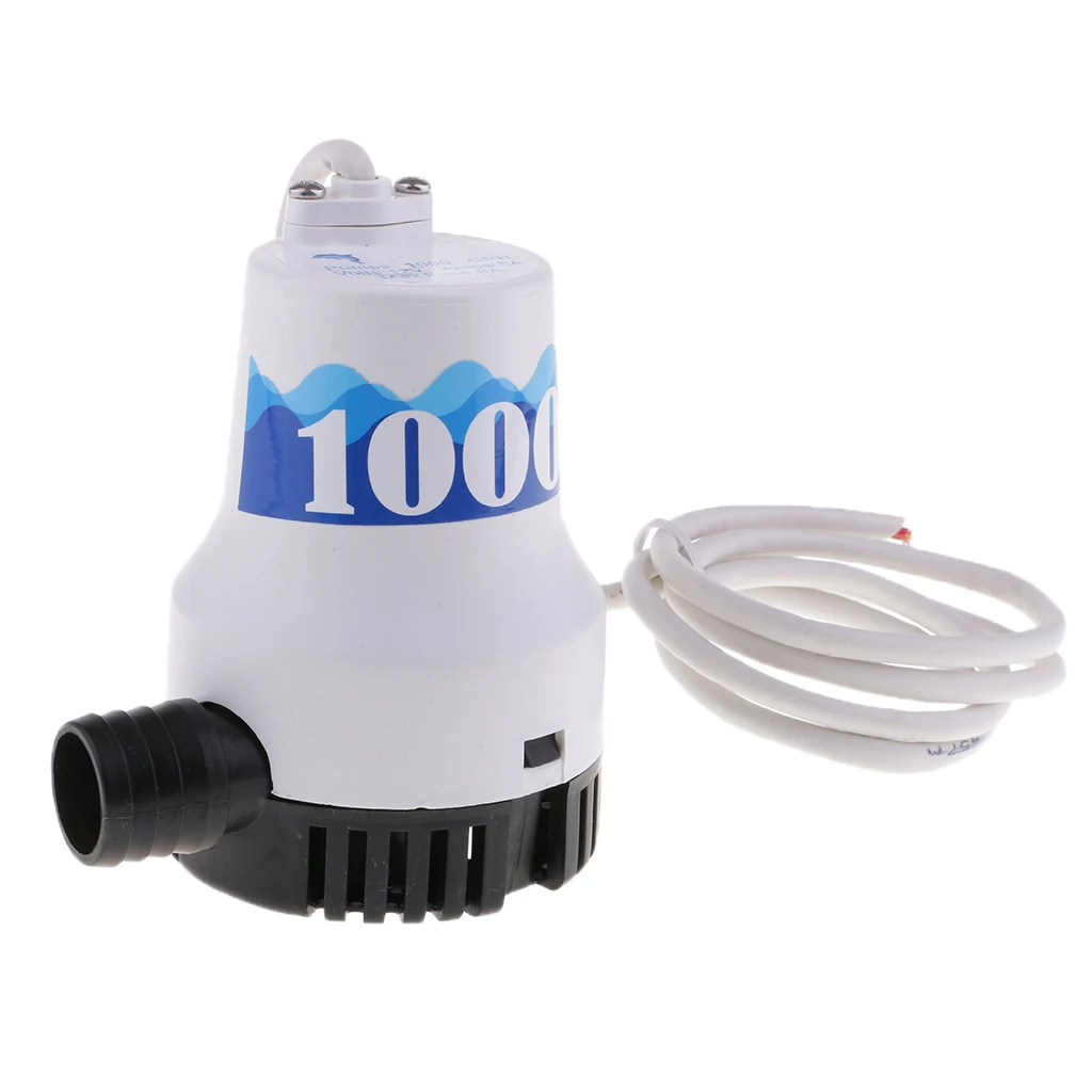 1'' OUTLET 12V BILGE PUMP 1000GPH SUBMERSIBLE WATER BOAT-Stainless Steel