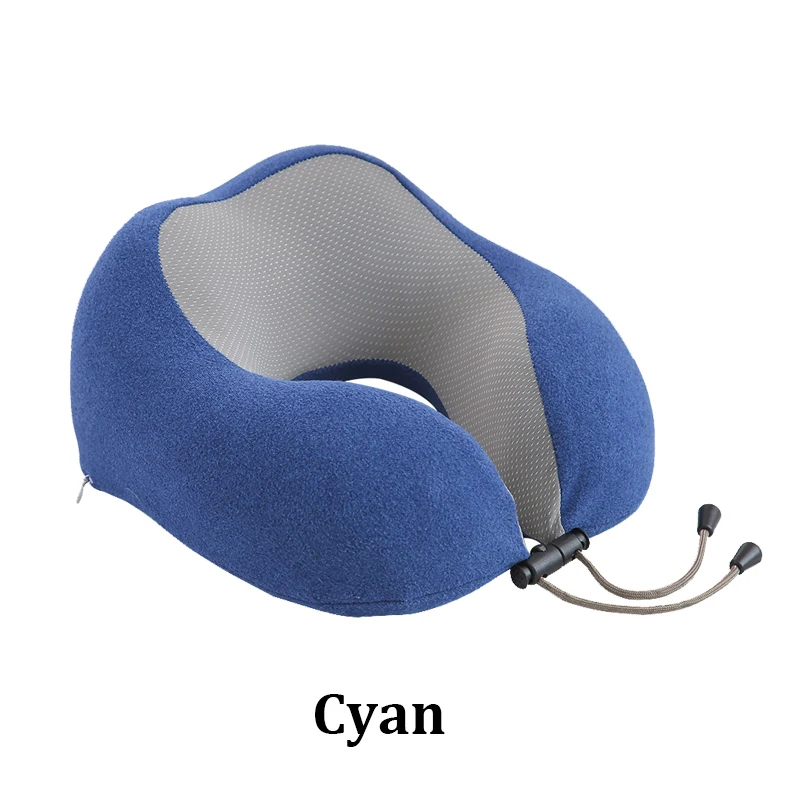 cyan Новые u-образные подушки для шеи из пены памяти, мягкие, медленный отскок, дорожная подушка, твердый шейный затылочный медицинский постельные принадлежности, Прямая - Цвет: cyan