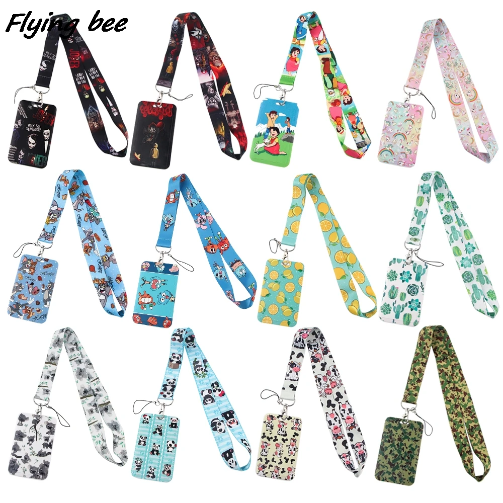 Flyingbee-Correa de cuello para llaves, cordón para tarjetas de identificación, correas de teléfono para gimnasio, insignia y sujección de USB, lazo de cuerda para colgar, X1598