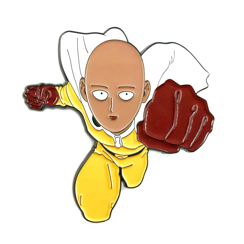 Saitama esmalte de dibujos animados de One Punch Man, accesorio de aleación  para ropa, broche insignia de solapa|Broches| - AliExpress