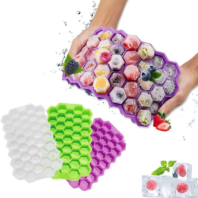 Christmas Decorations Hexagon Round Ice Cube Tray With Lid Mini