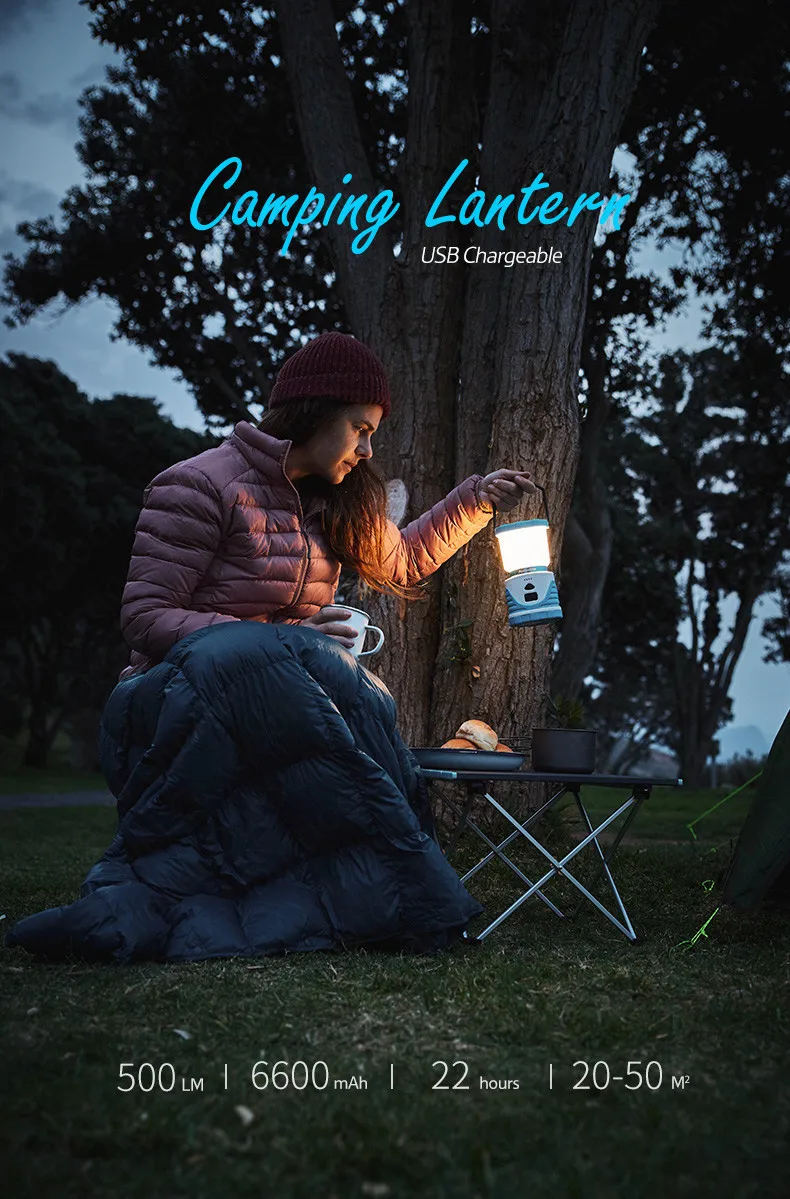 Naturehike 56 Seed LED Outdoor Lamp 6600mA Multifunctional Tricolor Camping Tent Lamp 22 Hour LED Camping Lamp Charging Treasure