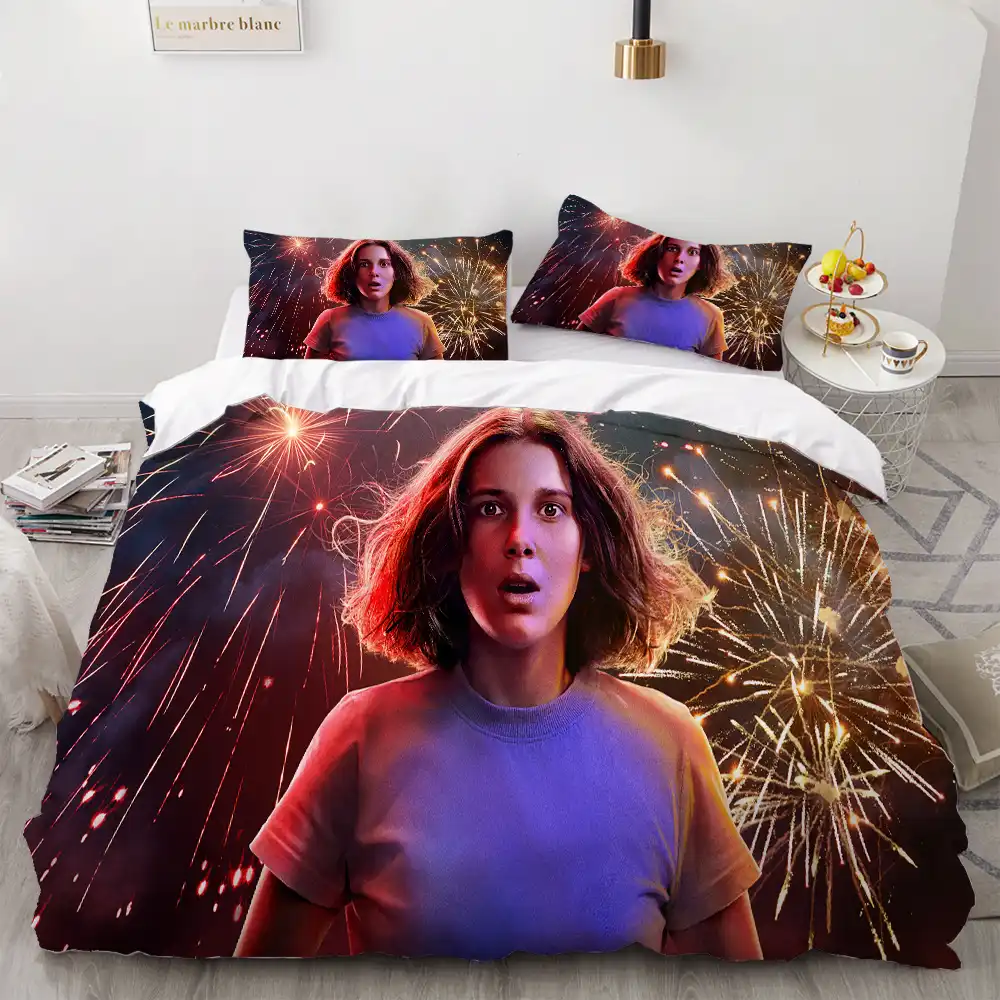 ストレンジャー事寝具セット3ピースカバーセットホットアニメ漫画布団カバー寝具高級ベッドキルトカバー子供ベッドカバーセット Bedding Sets Aliexpress