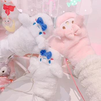 

Cartoon Melody Cinnamoroll Rabbit Plush Winter Gloves for Children Girls Gifts Gloves with Sound Winter Knit