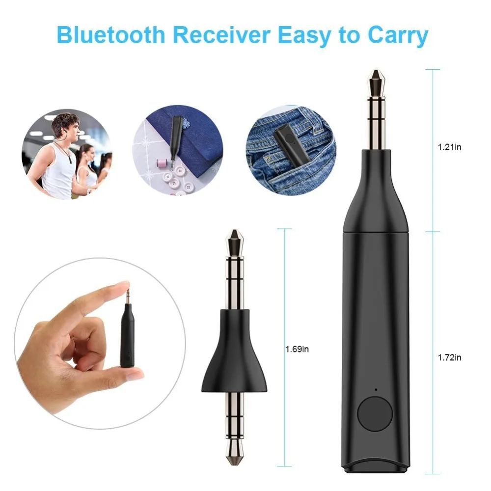 Bluetooth 5 0 Handsfree Wireless Music Adapter Stereo Audio Receiver For Sony MDR 10R On Over Ear Wired Headphones