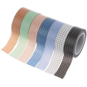 

Colorful Grid Washi Paper Tape DIY Planner Masking Tape Adhesive Tapes Stickers Stationery Decorative Hot Sale