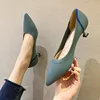 Ballet High Heels Women's 2021 New Spring Knitted Thin Heel Pointed Shallow Mouth Cat Heel Woven Shoes Flying Woven High Heels 5