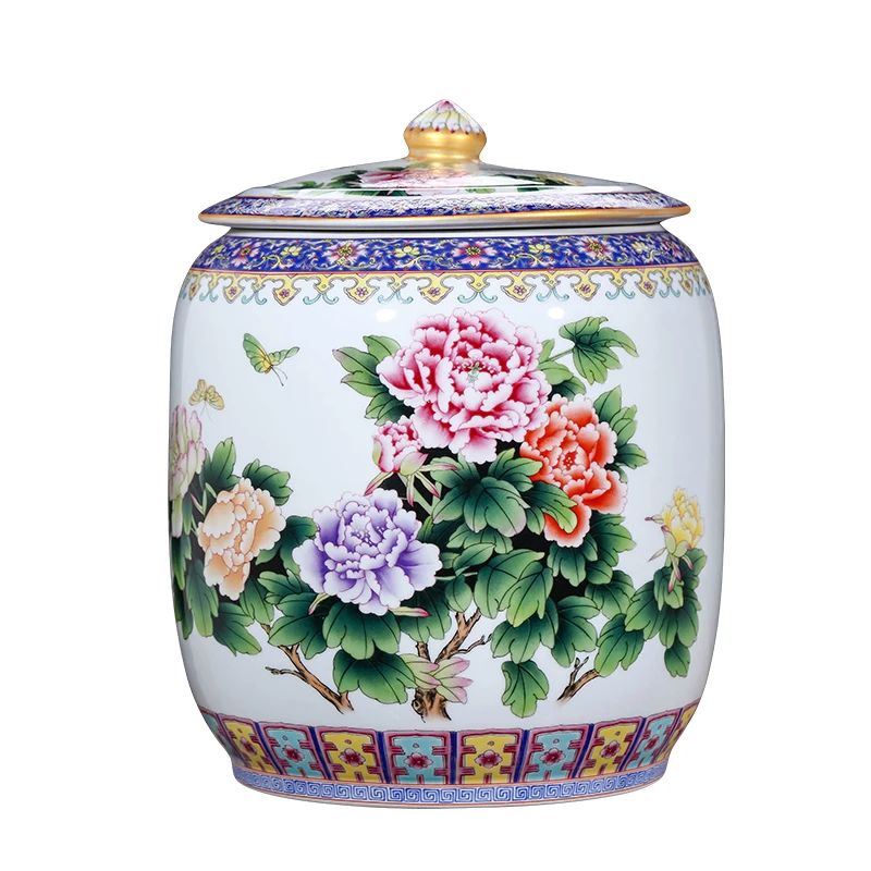 Эмалированная чайная банка Jingdezhen керамическая большая герметичная емкость для