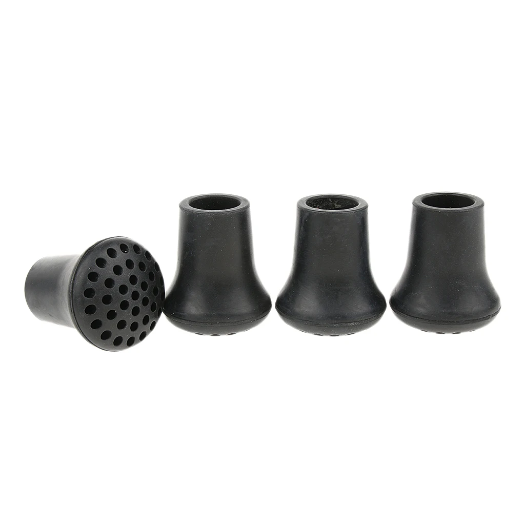 4Pcs Anti-skid Rubber Tip End Caps Ferrules Trekking Pole Cover Hiking Walking Stick Can Pad - 4 x 4.5 cm