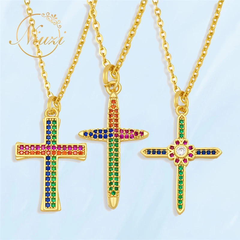 Goth Women Fine Cross Choker Necklaces Luxury Retro Jesus Crosses