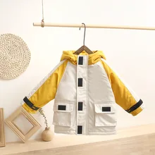 Новое Детское пальто разных цветов на осень и зиму, зимняя теплая детская куртка с капюшоном