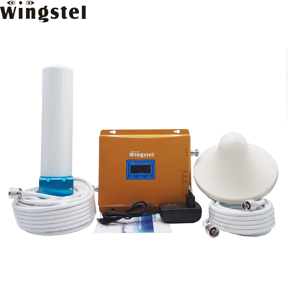 Трехдиапазонный усилитель сигнала сотового телефона Wingstel 2G 3G 4G GSM LTE ретранслятор