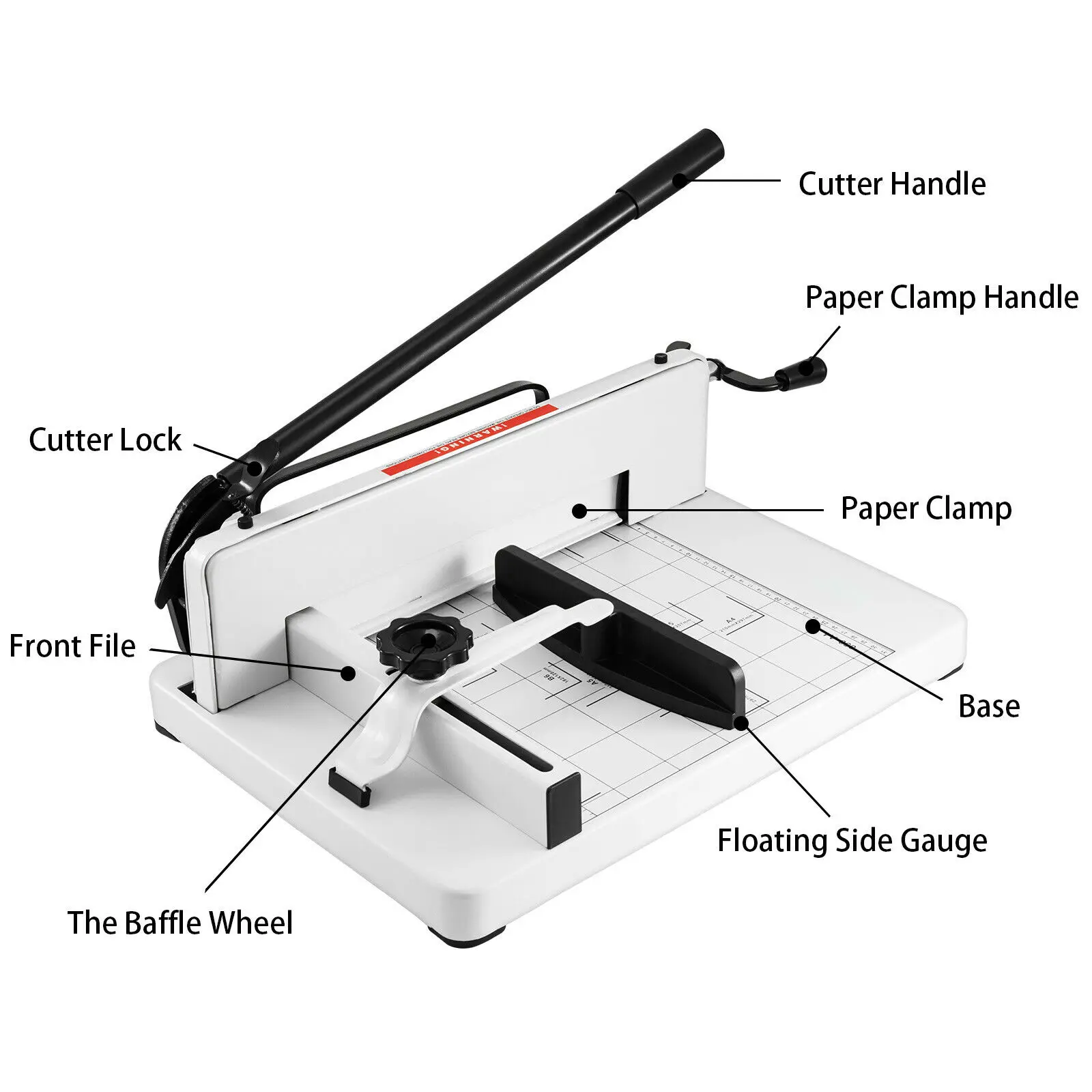15 Cut Length Vailsa Guillotine Paper Cutter 12 Sheet Capacity A3-B7 Paper Trimmer with Safety Lock 