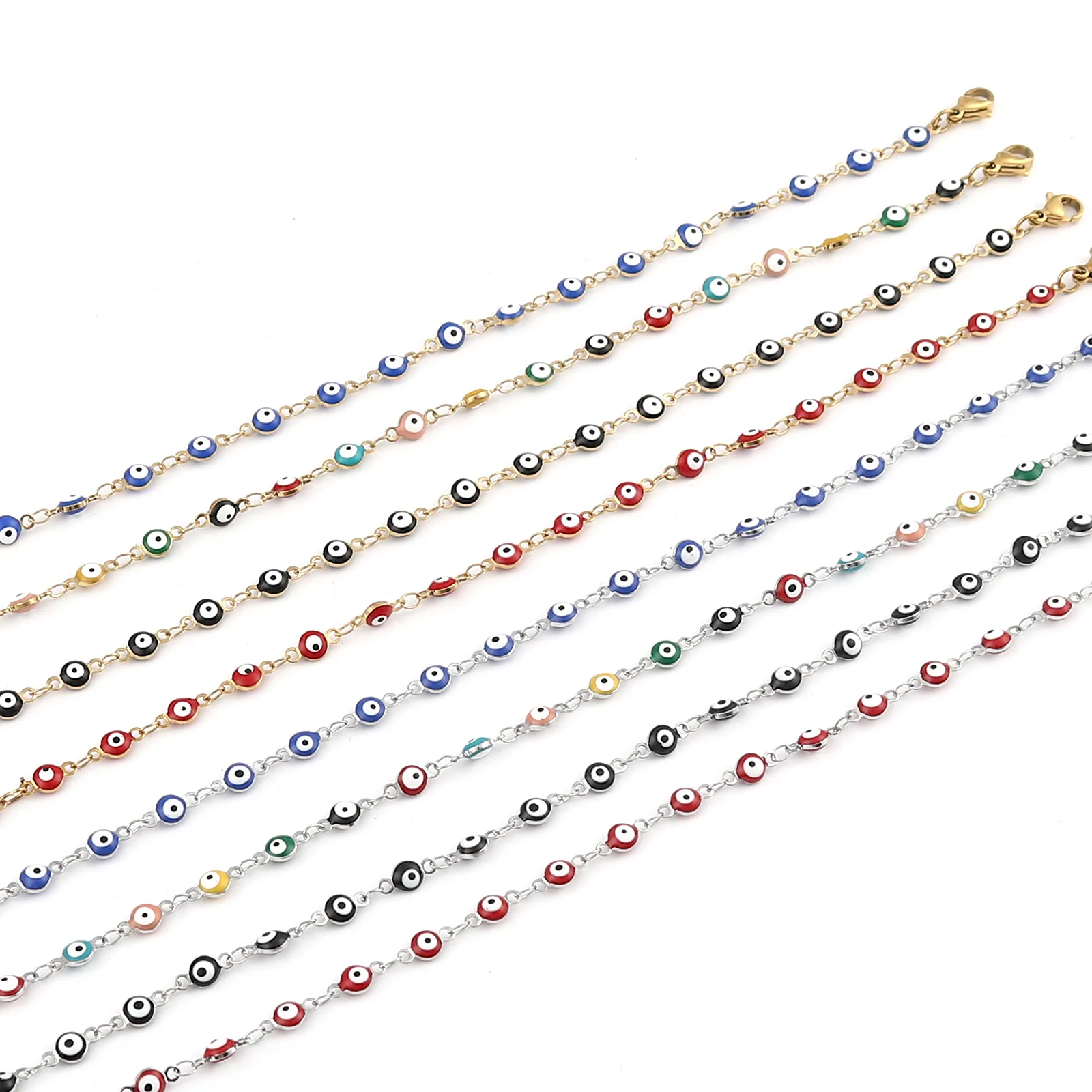 Ankle Chains Stainless Steel Evil Eye Anklet for Women Man, 23cm 1 Piece