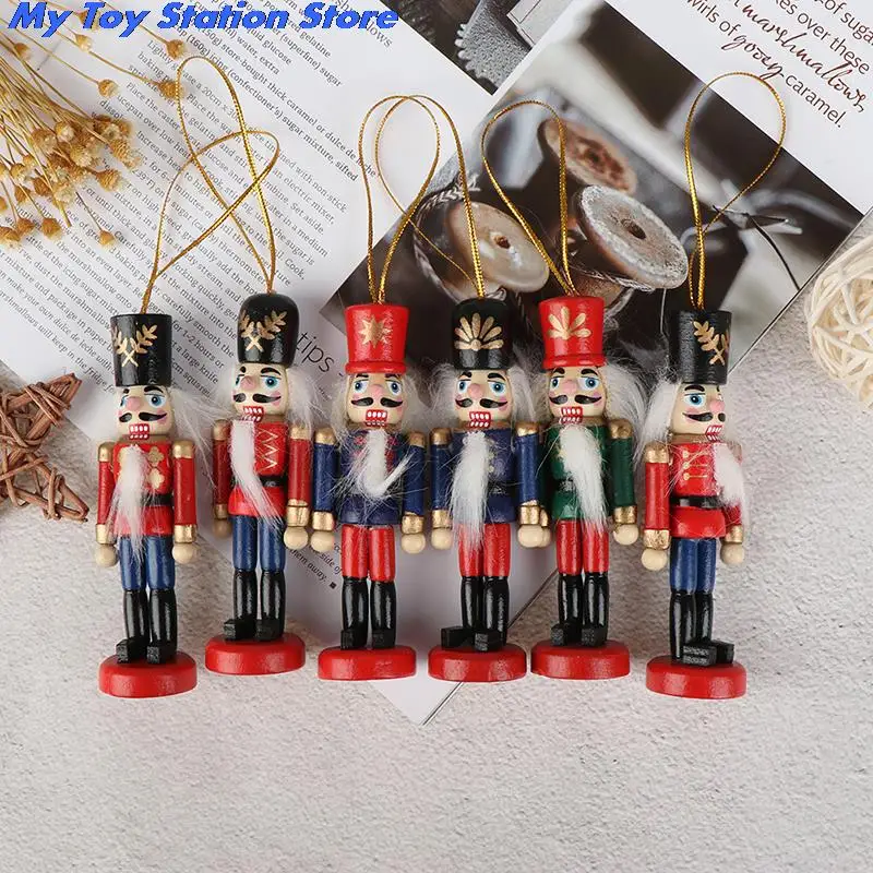 

2020 Year 10cm Wooden Nutcracker Doll Soldier Puppet Christmas Kids Gifts New Year Christmas Tree Pendant Ornaments Decoration