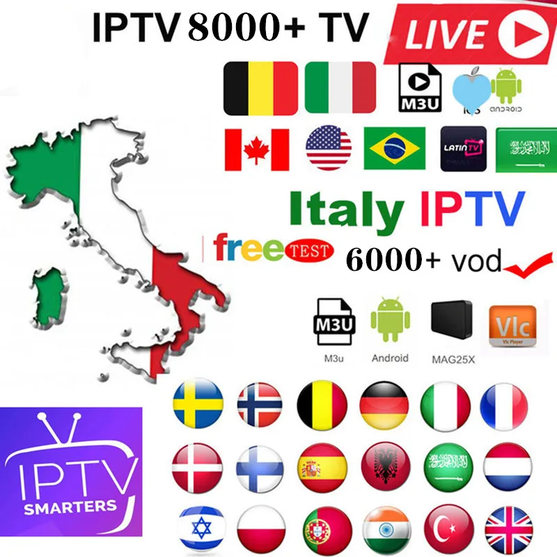 Skup Italia IPTV M3U subskrypcja francuski UK portugalia hiszpański turcja kod konta IPTV M3u Enigma inteligentny świat TV dla Mag android box