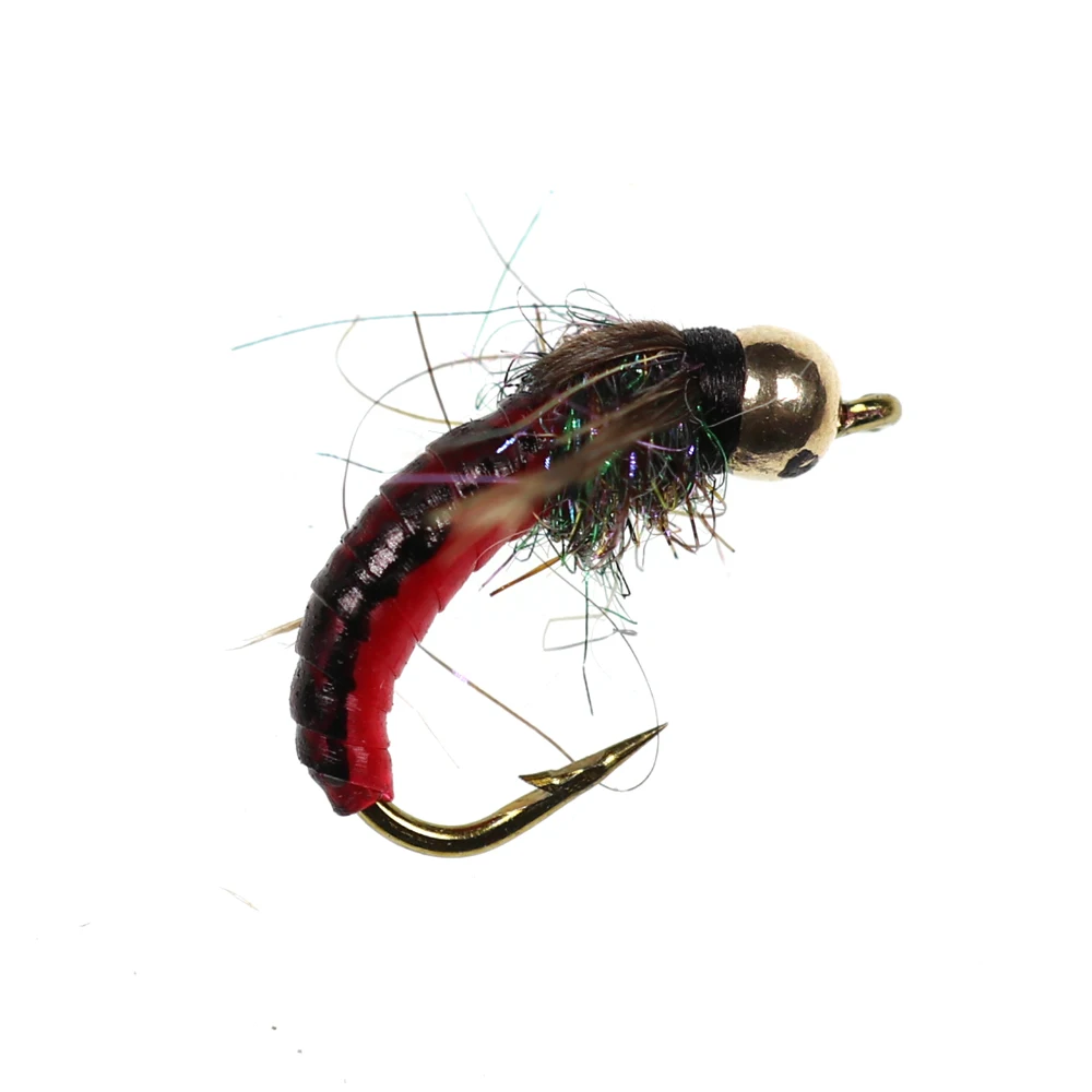 8 шт.#12 латунная бусина голова быстро Тонущая Nymph Scud муха Жук червь для ловли форели искусственная приманка-насекомое приманка рыболовная приманка