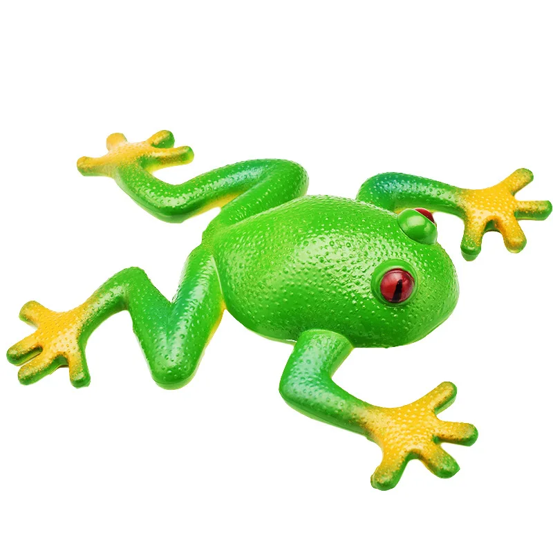 Simulation Frog Model Decoration Creative And Tricky Vent Frog Toy Soft Rubber Fake Tropical Rain Forest Green prank toys,joke toys,jumping frog toys,childrens toys