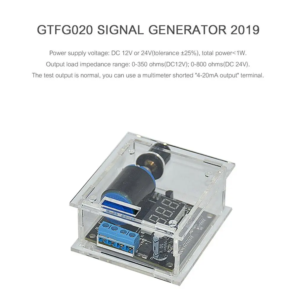 DC 12 В 24 В 4-20mA GTFG020 модуль цифрового генератора сигналов с прозрачным акриловым защитным чехлом