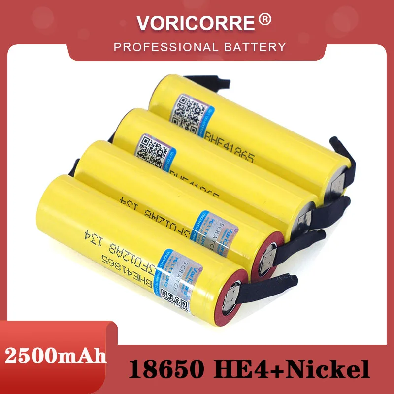 100% New Original HE4 18650 Rechargeable li-lon battery 3.6V 2500mAh Battery 20A 35A discharge + DIY Nickel sheet | Электроника
