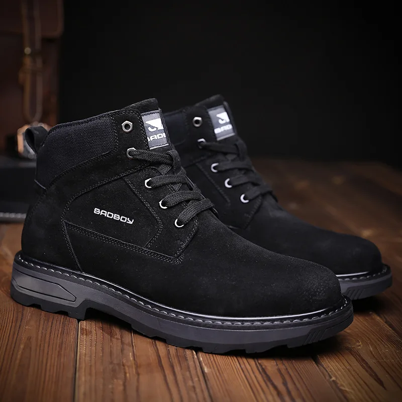 

Martin Boots Men's Autumn Worker Boot Men's Casual Boots Men's Versatile zhong gao bang MEN'S SHOES Korean-style Trend MEN'S Mil