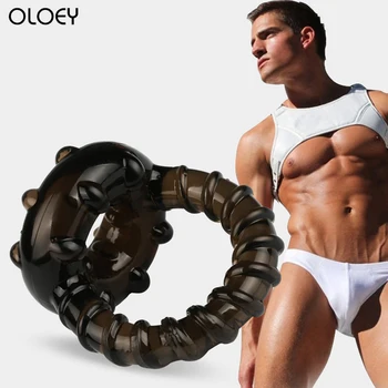 Male Penis Sleeve Ring Reusable Condom Delay Ejaculation Penis Enlargement Condom Masturbator Sex toy for Men Cock Extender Ring 1