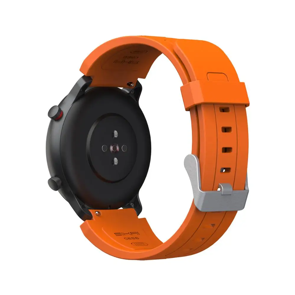 SIKAI Смарт аксессуары чехол для Xiaomi Huami AMAZFIT GTR 47 мм Замена PC часы чехол оболочка Рамка протектор - Цвет: Orange strap